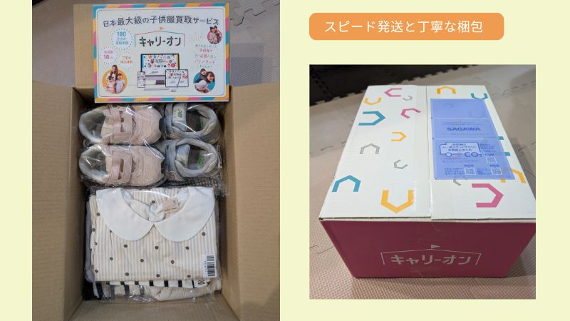 キャリ―オン　子供服　梱包